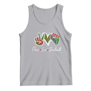 Peace Love Juneteenth Tank Top Black Freedom TS01 Athletic Heather Print Your Wear