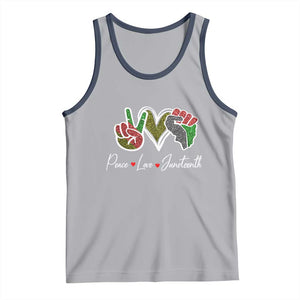 Peace Love Juneteenth Tank Top Black Freedom TS01 Athletic Heather Navy Print Your Wear