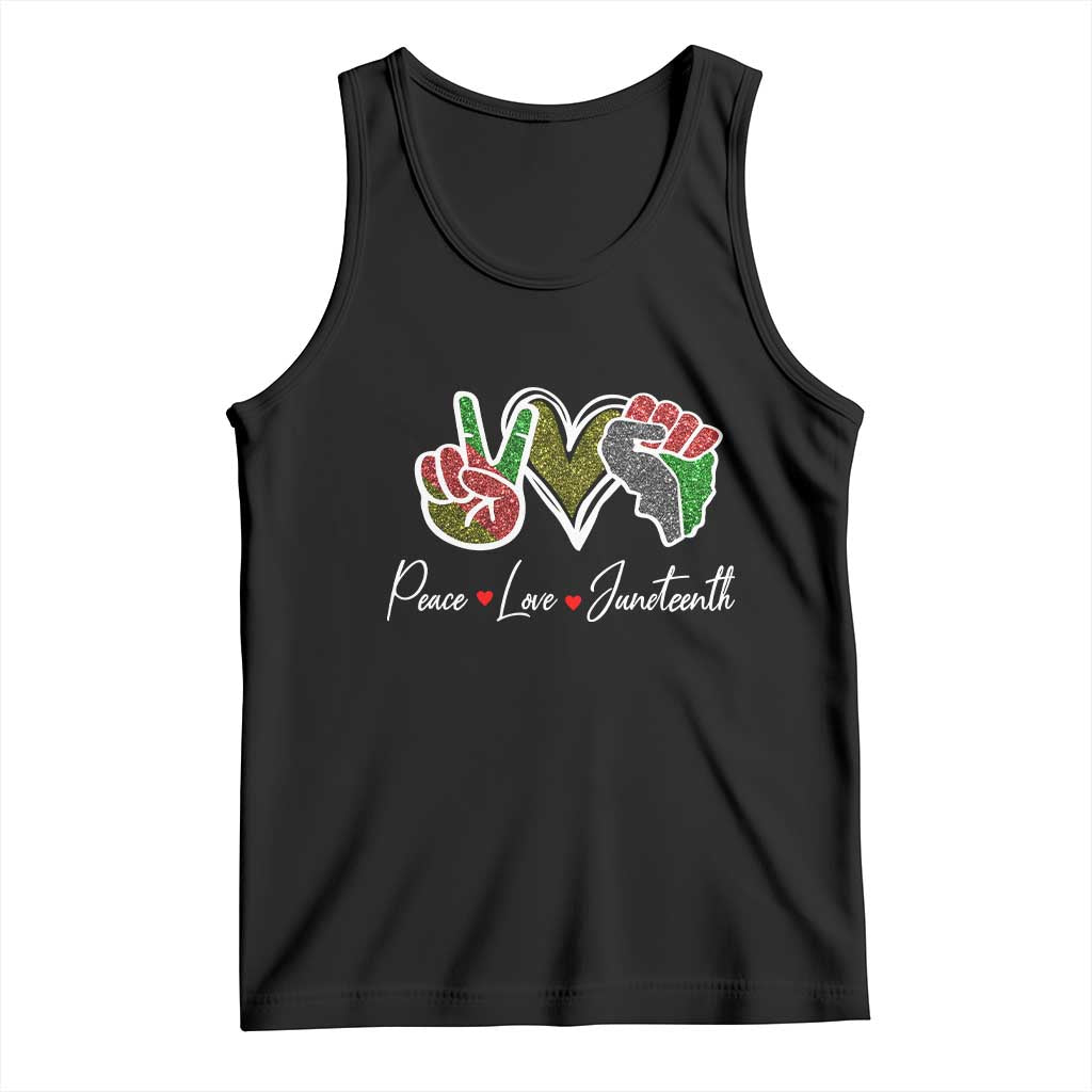 Peace Love Juneteenth Tank Top Black Freedom TS01 Black Print Your Wear