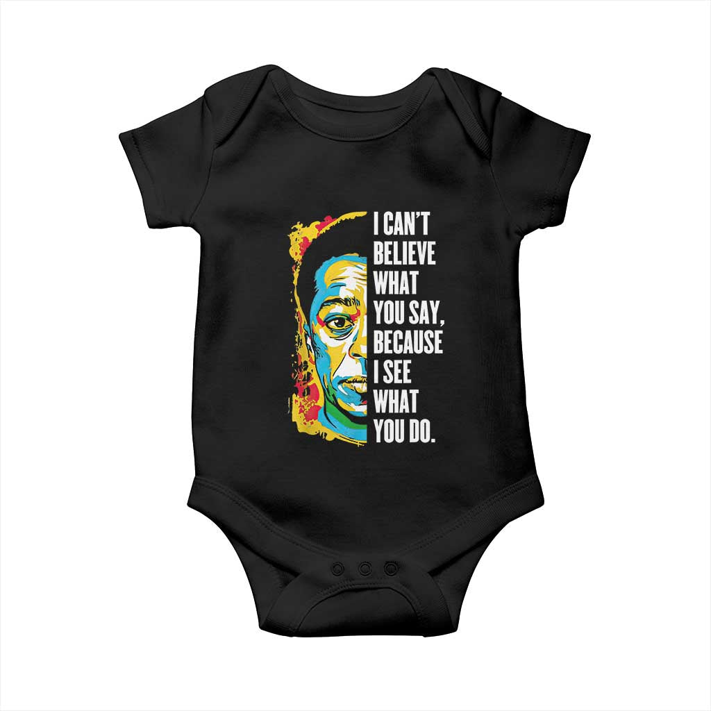 James Baldwin Graffiti Art Baby Onesie Juneteenth Black History Month TS01 Black Print Your Wear