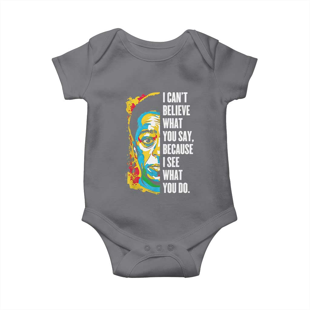 James Baldwin Graffiti Art Baby Onesie Juneteenth Black History Month TS01 Charcoal Print Your Wear
