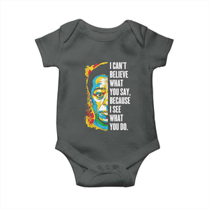 James Baldwin Graffiti Art Baby Onesie Juneteenth Black History Month TS01 Dark Heather Print Your Wear