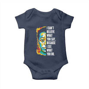 James Baldwin Graffiti Art Baby Onesie Juneteenth Black History Month TS01 Navy Print Your Wear