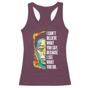 James Baldwin Graffiti Art Racerback Tank Top Juneteenth Black History Month TS01 Maroon Print Your Wear