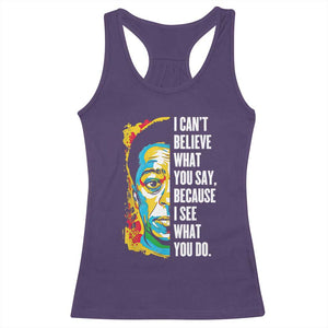 James Baldwin Graffiti Art Racerback Tank Top Juneteenth Black History Month TS01 Purple Print Your Wear