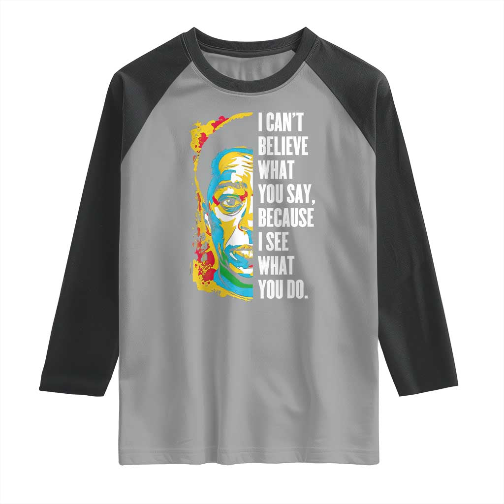 James Baldwin Graffiti Art Raglan Shirt Juneteenth Black History Month TS01 Sport Gray Black Print Your Wear