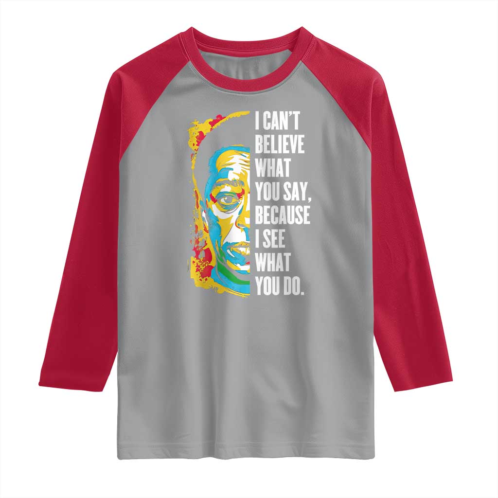 James Baldwin Graffiti Art Raglan Shirt Juneteenth Black History Month TS01 Sport Gray Red Print Your Wear
