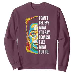 James Baldwin Graffiti Art Juneteenth Black History Month Sweatshirt TS01 Maroon Printyourwear