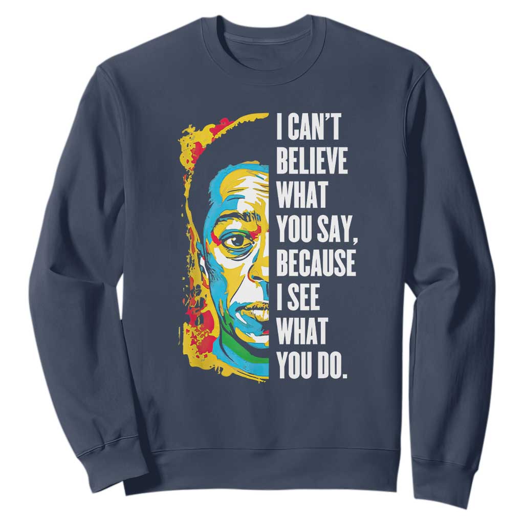 James Baldwin Graffiti Art Juneteenth Black History Month Sweatshirt TS01 Navy Printyourwear
