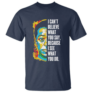 James Baldwin Graffiti Art Juneteenth Black History Month T Shirt TS01 Navy Printyourwear