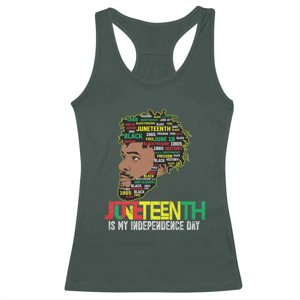 Juneteenth 1865 King Racerback Tank Top June 19th Black Freedom African American History TS01 Dark Forest Green Print Your Wear