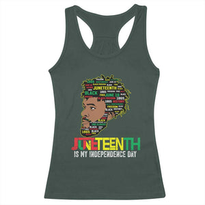 Juneteenth 1865 King Racerback Tank Top June 19th Black Freedom African American History TS01 Dark Forest Green Print Your Wear