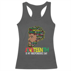 Juneteenth 1865 King Racerback Tank Top June 19th Black Freedom African American History TS01 Dark Heather Print Your Wear