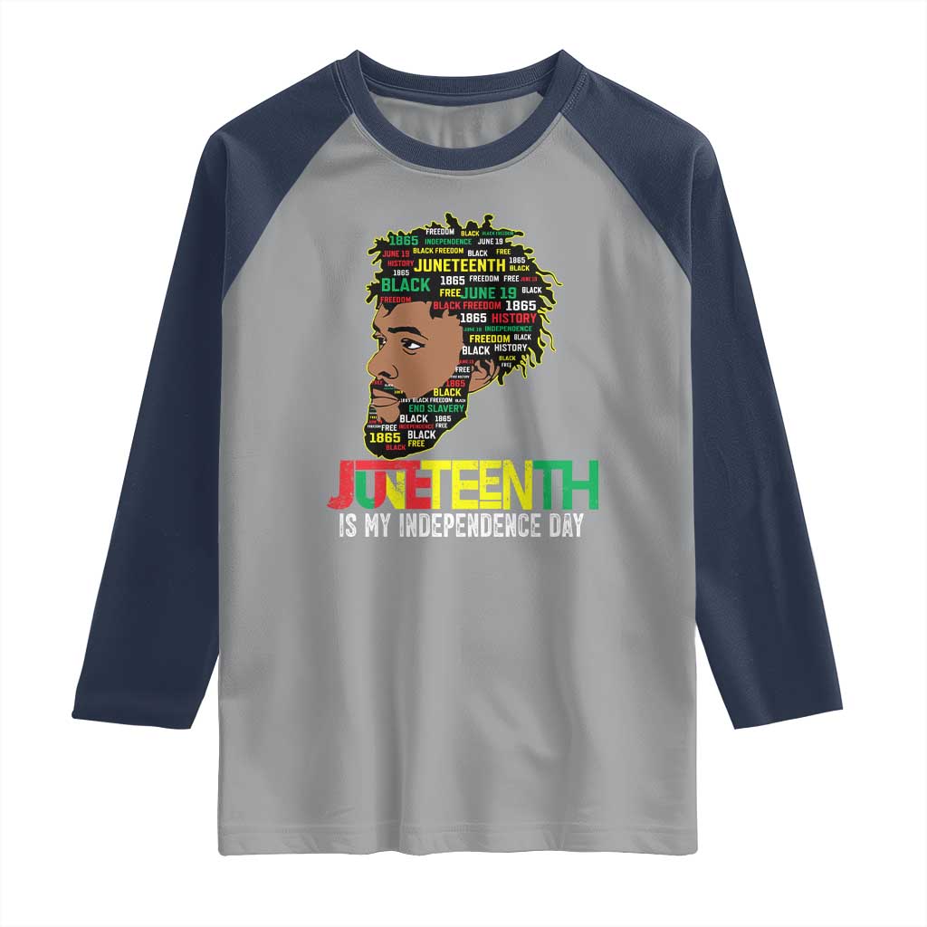 Juneteenth 1865 King Raglan Shirt June 19th Black Freedom African American History TS01 Sport Gray Navy Print Your Wear