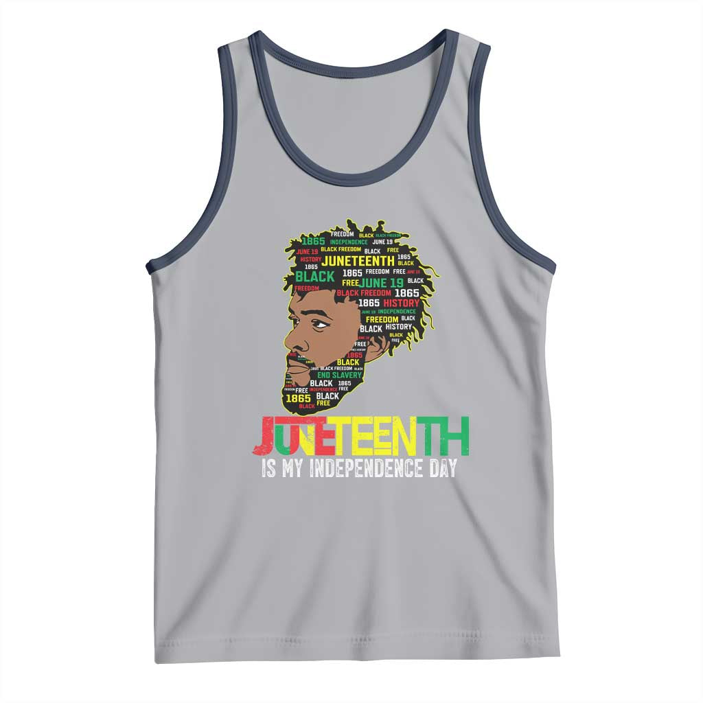Juneteenth 1865 King Tank Top June 19th Black Freedom African American History TS01 Athletic Heather Navy Print Your Wear