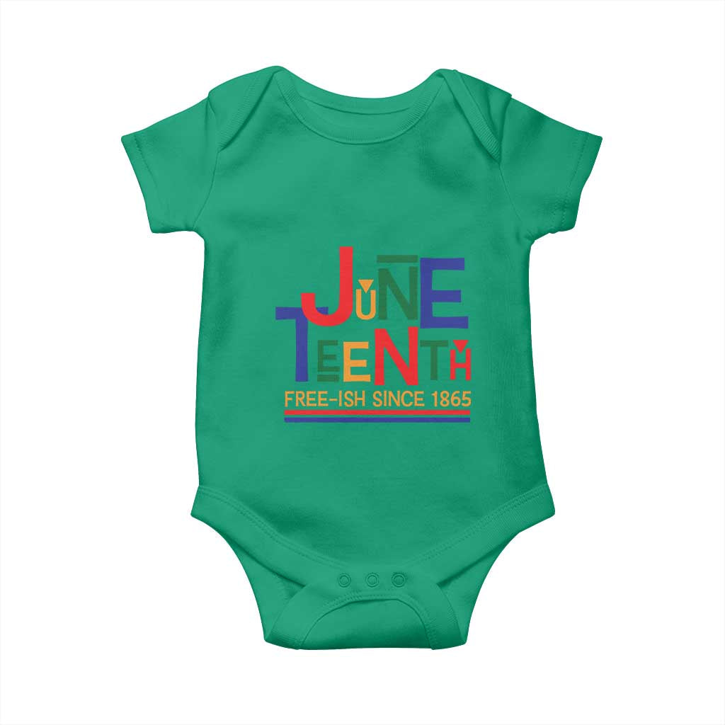 Free Ish Baby Onesie Juneteenth Celebration Since 1865 Retro TS01 Irish Green Print Your Wear
