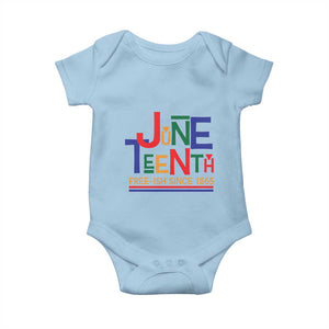 Free Ish Baby Onesie Juneteenth Celebration Since 1865 Retro TS01 Light Blue Print Your Wear