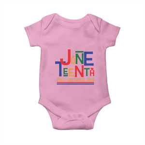 Free Ish Baby Onesie Juneteenth Celebration Since 1865 Retro TS01 Light Pink Print Your Wear