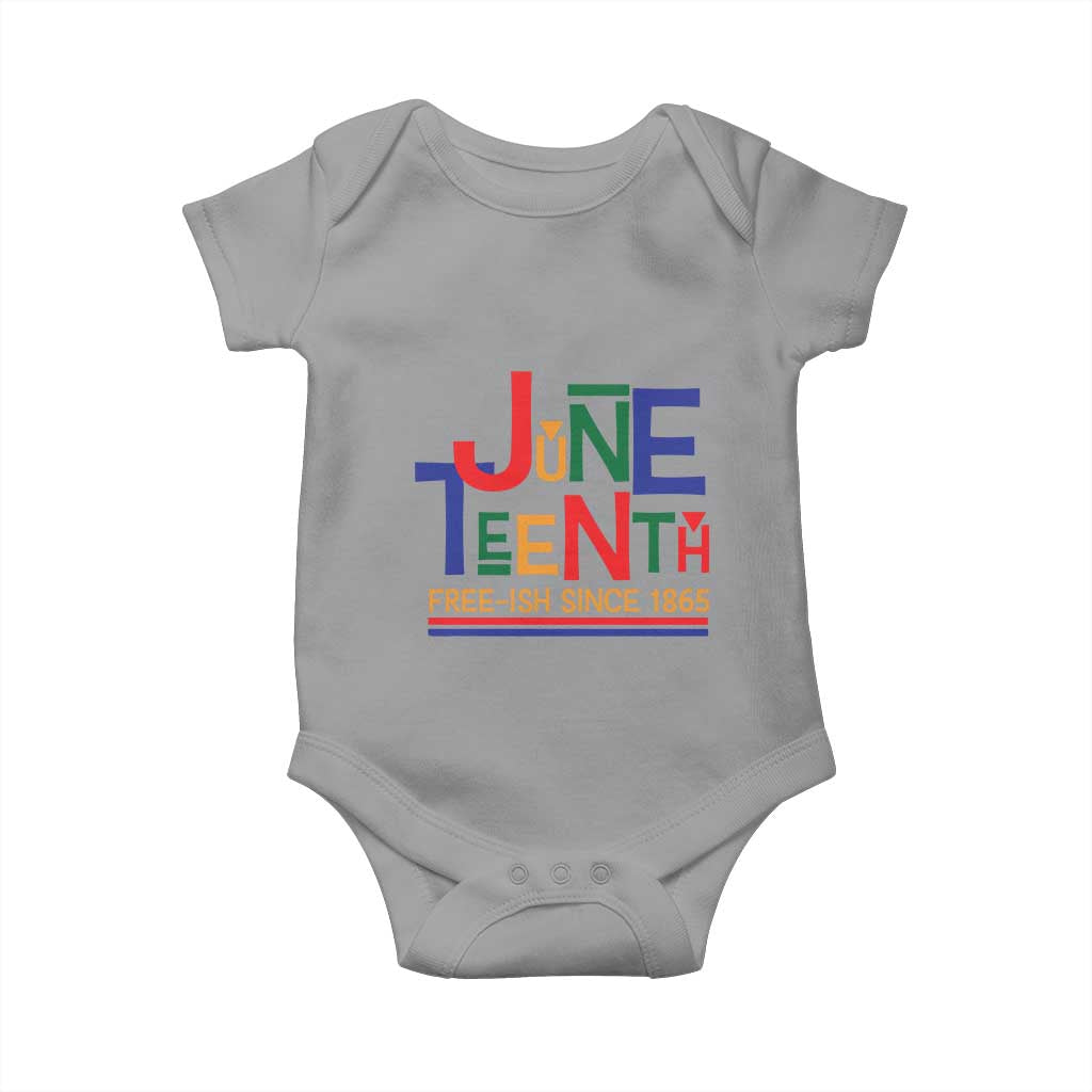 Free Ish Baby Onesie Juneteenth Celebration Since 1865 Retro TS01 Sport Gray Print Your Wear