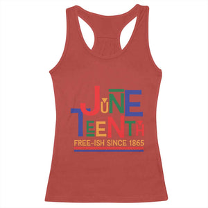 Free Ish Racerback Tank Top Juneteenth Celebration Since 1865 Retro TS01 Red Print Your Wear