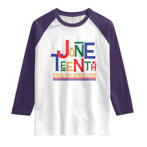 Free Ish Raglan Shirt Juneteenth Celebration Since 1865 Retro TS01 White Purple Print Your Wear