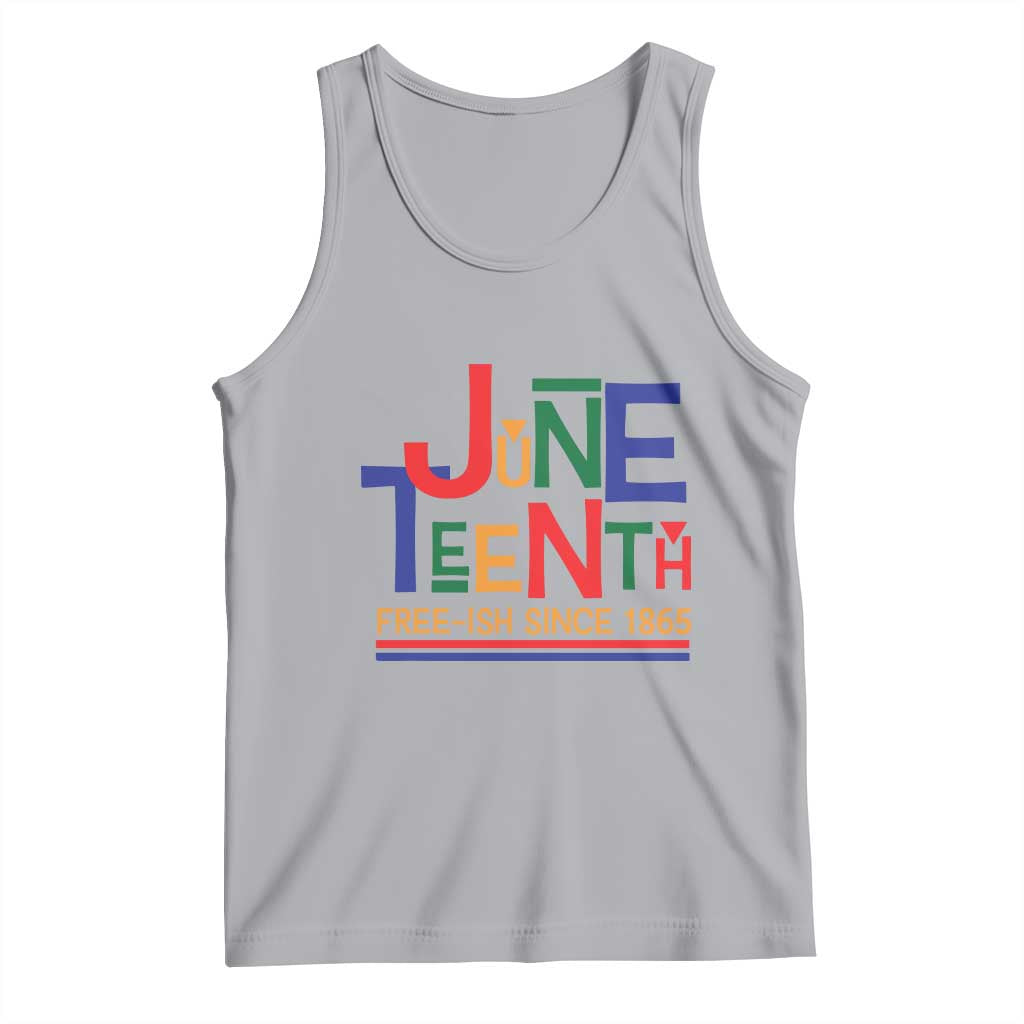 Free Ish Tank Top Juneteenth Celebration Since 1865 Retro TS01 Athletic Heather Print Your Wear