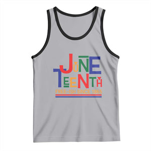 Free Ish Tank Top Juneteenth Celebration Since 1865 Retro TS01 Athletic Heather Black Print Your Wear