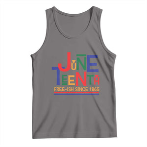 Free Ish Tank Top Juneteenth Celebration Since 1865 Retro TS01 Deep Heather Print Your Wear