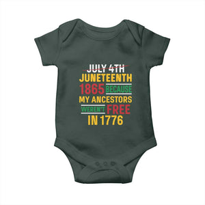 Juneteenth 1865 Baby Onesie Not July 4th Because My Ancestors Weren't Free in 1776 TS01 Print Your Wear