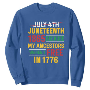 July 4th Juneteenth Sweatshirt July 4th Juneteenth - My Ancestors Weren't Free TS01 Royal Blue Printyourwear