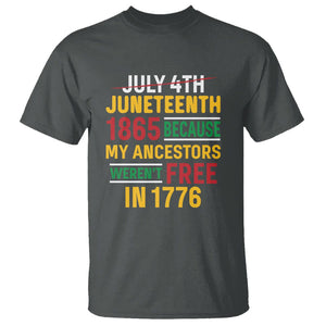 July 4th Juneteenth T Shirt July 4th Juneteenth - My Ancestors Weren't Free TS01 Dark Heather Printyourwear
