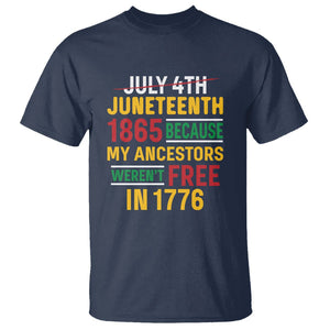 July 4th Juneteenth T Shirt July 4th Juneteenth - My Ancestors Weren't Free TS01 Navy Printyourwear