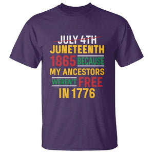 July 4th Juneteenth T Shirt July 4th Juneteenth - My Ancestors Weren't Free TS01 Purple Printyourwear