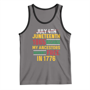 Juneteenth 1865 Tank Top Not July 4th Because My Ancestors Weren't Free in 1776 TS01 Deep Heather Black Print Your Wear