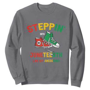 Stepping into Juneteenth Sweatshirt Like My Ancestors Sneakers 1865 TS01 Charcoal Printyourwear