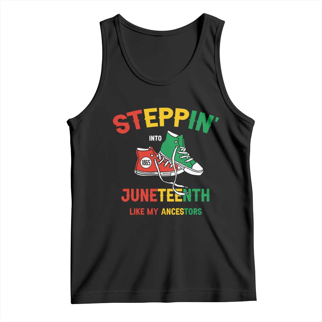 Stepping into Juneteenth 1865 Tank Top Like My Ancestors Sneakers TS01 Black Print Your Wear