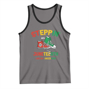 Stepping into Juneteenth 1865 Tank Top Like My Ancestors Sneakers TS01 Deep Heather Black Print Your Wear
