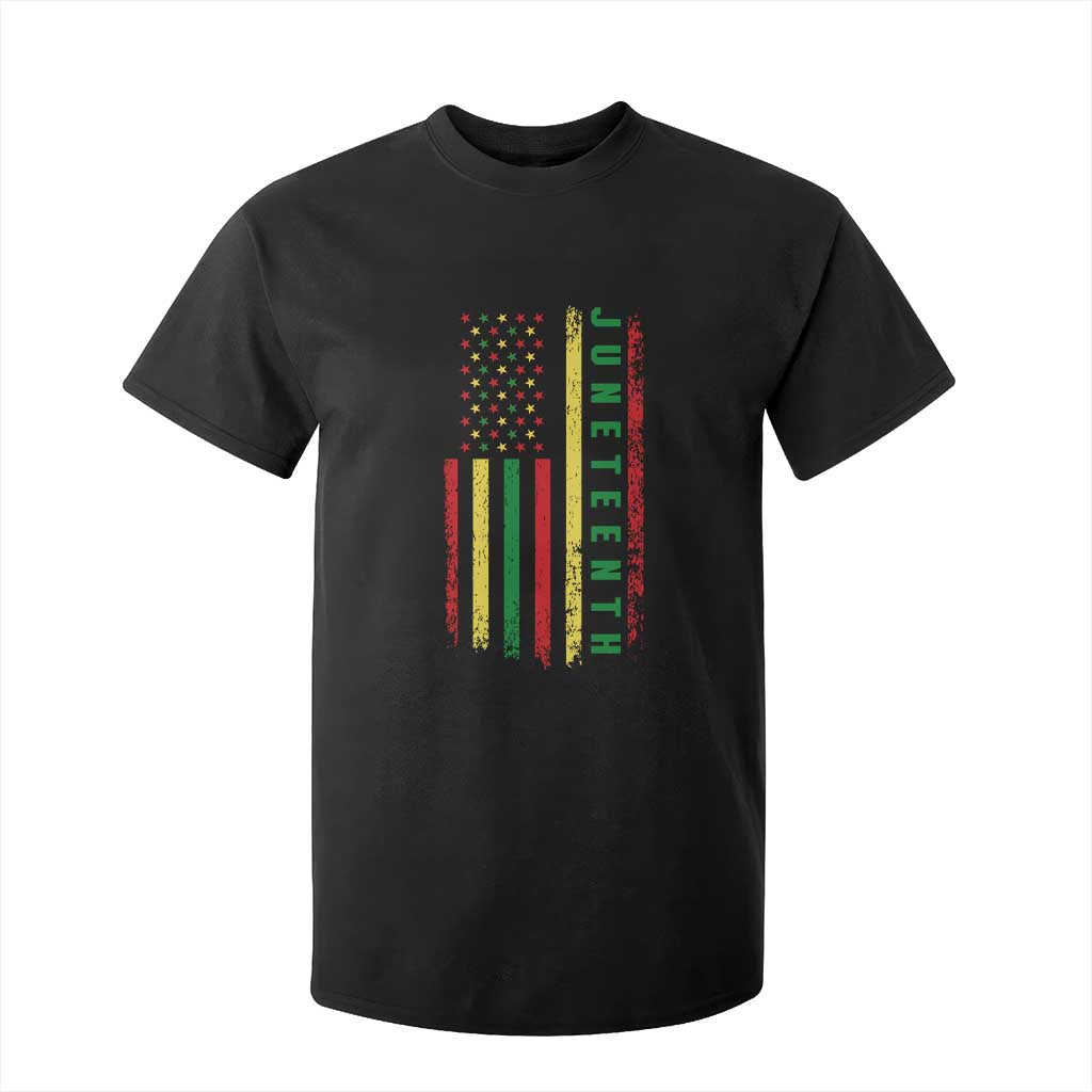 Juneteenth American Flag T Shirt For Kid Melanin Black Pride Pan African 1865 TS01 Black Print Your Wear