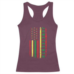 Juneteenth American Flag Racerback Tank Top Melanin Black Pride Pan African 1865 TS01 Maroon Print Your Wear