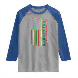 Juneteenth American Flag Raglan Shirt Melanin Black Pride Pan African 1865 TS01 Sport Gray Royal Print Your Wear