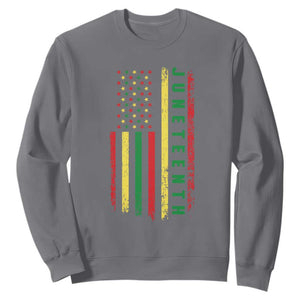 Happy Juneteenth Flag Sweatshirt Melanin Black Pride Pan African 1865 TS01 Charcoal Printyourwear