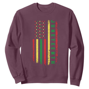 Happy Juneteenth Flag Sweatshirt Melanin Black Pride Pan African 1865 TS01 Maroon Printyourwear