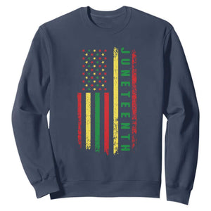 Happy Juneteenth Flag Sweatshirt Melanin Black Pride Pan African 1865 TS01 Navy Printyourwear
