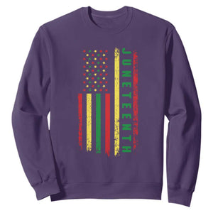 Happy Juneteenth Flag Sweatshirt Melanin Black Pride Pan African 1865 TS01 Purple Printyourwear