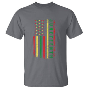 Happy Juneteenth Flag T Shirt Melanin Black Pride Pan African 1865 TS01 Charcoal Printyourwear