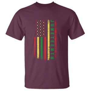 Happy Juneteenth Flag T Shirt Melanin Black Pride Pan African 1865 TS01 Maroon Printyourwear
