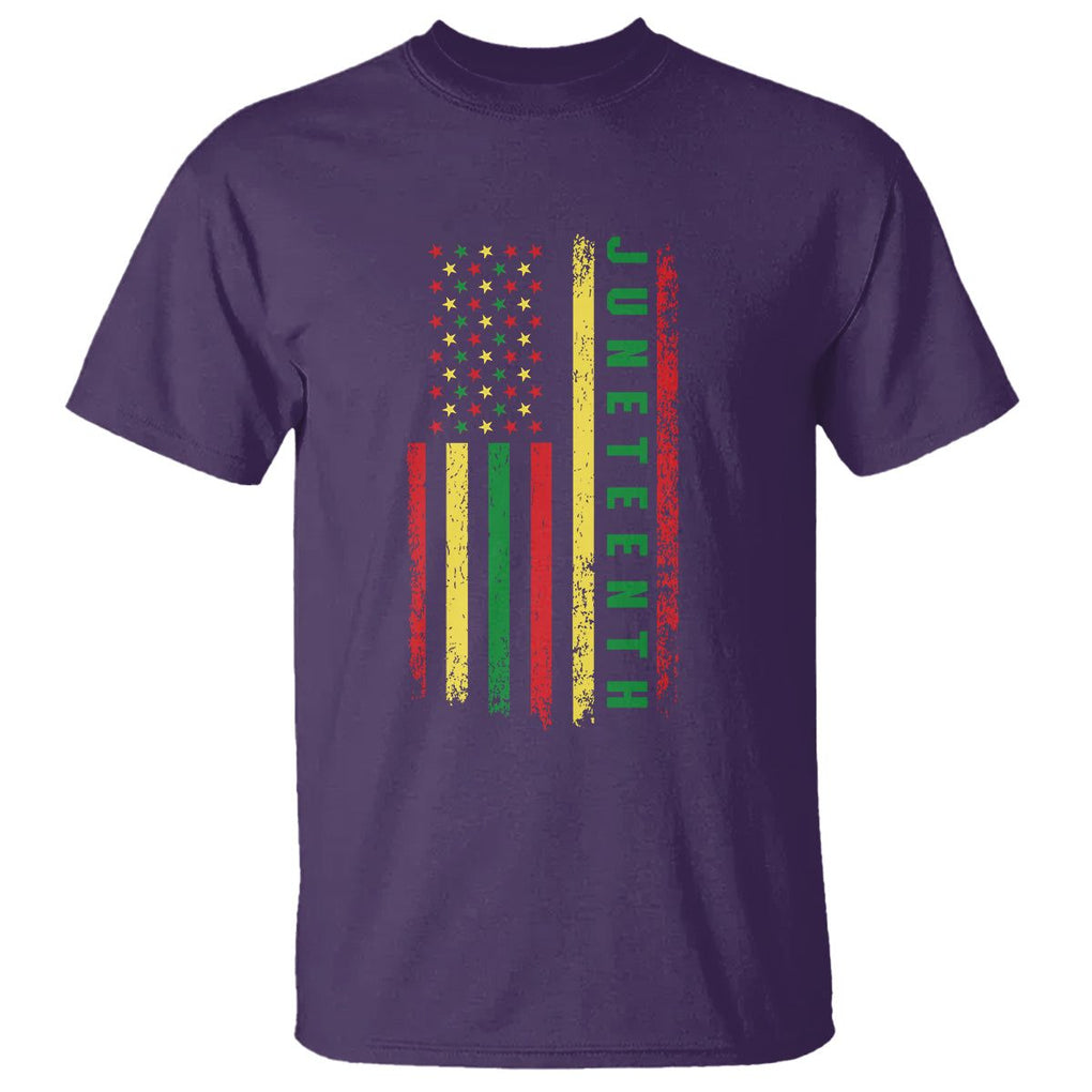 Happy Juneteenth Flag T Shirt Melanin Black Pride Pan African 1865 TS01 Purple Printyourwear