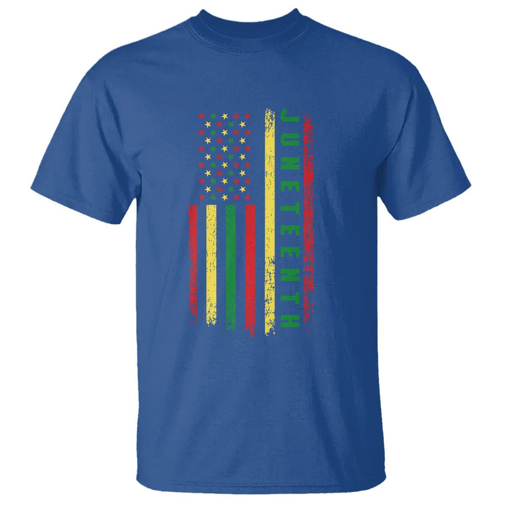 Happy Juneteenth Flag T Shirt Melanin Black Pride Pan African 1865 TS01 Royal Blue Printyourwear