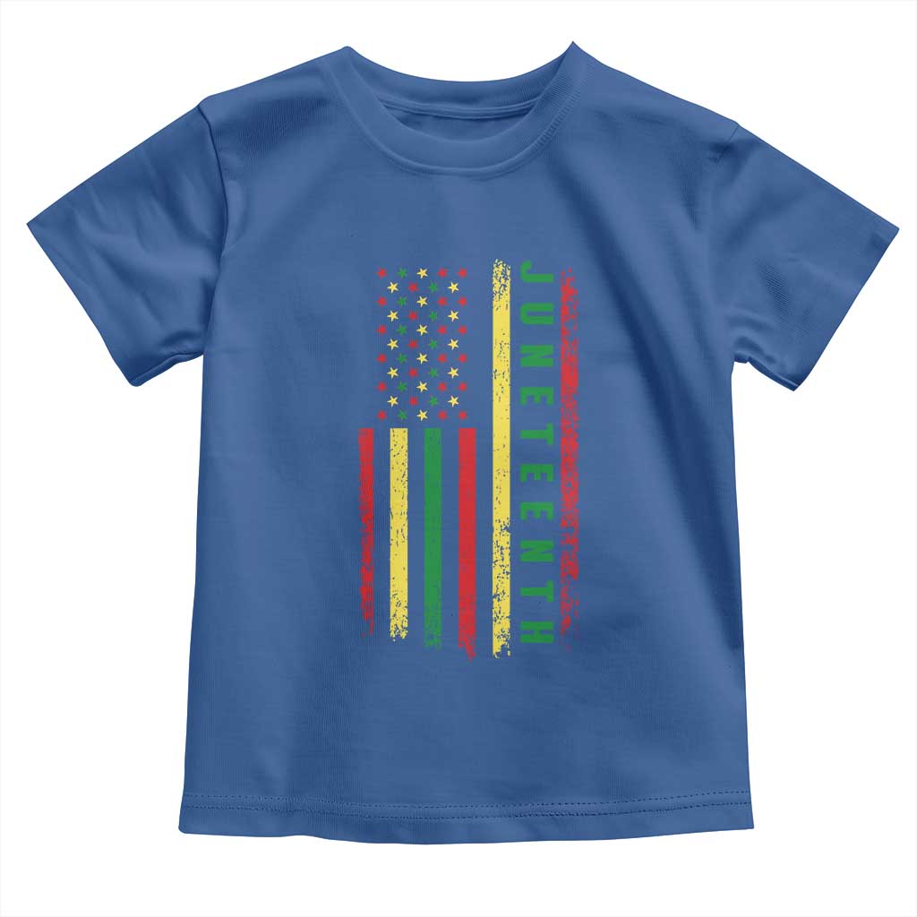 Juneteenth American Flag Toddler T Shirt Melanin Black Pride Pan African 1865 TS01 Royal Blue Print Your Wear