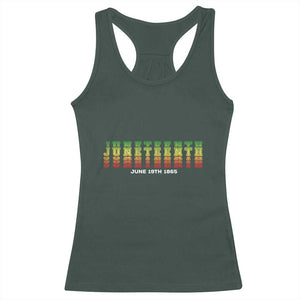 Juneteenth Is My Independence Day Racerback Tank Top TS01 Dark Forest Green Print Your Wear